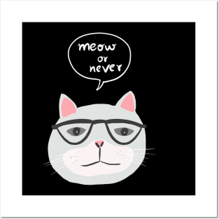 Cat Meow or Never Posters and Art